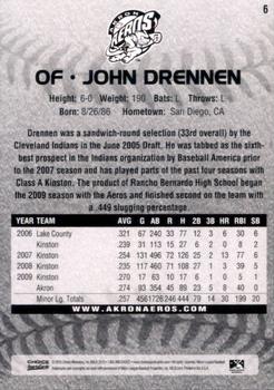 2010 Choice Akron Aeros #6 John Drennen Back