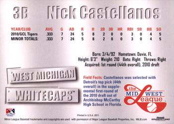 2011 Grandstand Midwest League Top Prospects #NNO Nick Castellanos Back