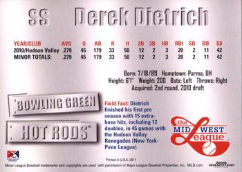 2011 Grandstand Midwest League Top Prospects #NNO Derek Dietrich Back