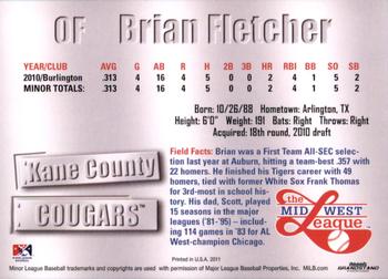 2011 Grandstand Midwest League Top Prospects #NNO Brian Fletcher Back