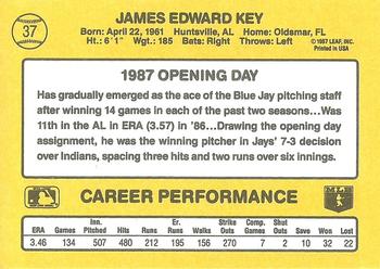 1987 Donruss Opening Day #37 Jimmy Key Back