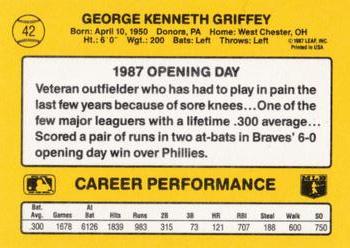 1987 Donruss Opening Day #42 Ken Griffey Back