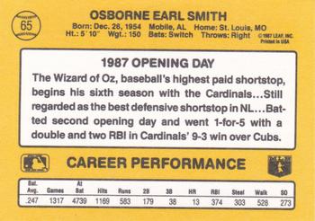 1987 Donruss Opening Day #65 Ozzie Smith Back