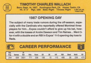 1987 Donruss Opening Day #88 Tim Wallach Back