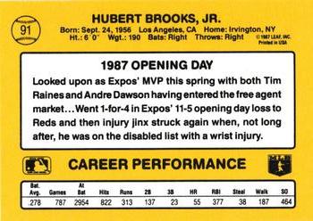 1987 Donruss Opening Day #91 Hubie Brooks Back