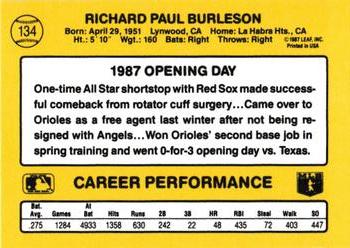 1987 Donruss Opening Day #134 Rick Burleson Back
