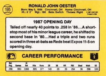1987 Donruss Opening Day #195 Ron Oester Back