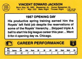 1987 Donruss Opening Day #205 Bo Jackson Back