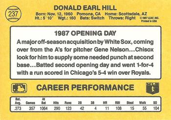 1987 Donruss Opening Day #237 Donnie Hill Back