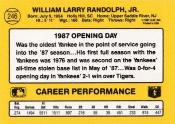1987 Donruss Opening Day #246 Willie Randolph Back