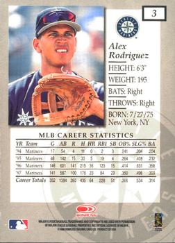 1998 Donruss Elite #3 Alex Rodriguez Back