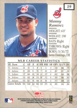 1998 Donruss Elite #19 Manny Ramirez Back