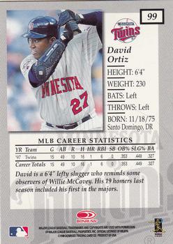 1998 Donruss Elite #99 David Ortiz Back