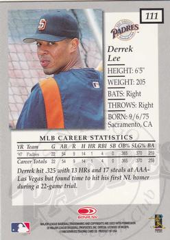 1998 Donruss Elite #111 Derrek Lee Back