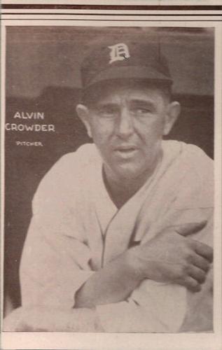 1934 Detroit Tigers (Annis Furs) #NNO Alvin Crowder Front