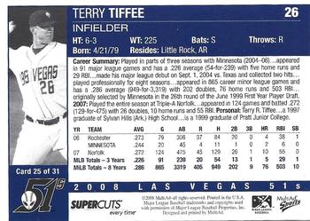 2008 MultiAd Las Vegas 51s #25 Terry Tiffee Back
