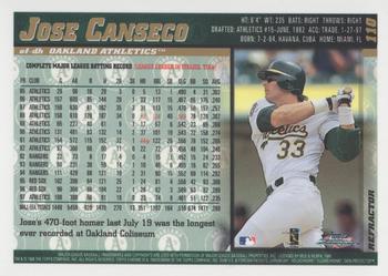 1998 Topps Chrome - Refractors #110 Jose Canseco Back