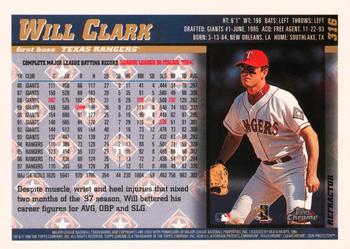 1998 Topps Chrome - Refractors #316 Will Clark Back