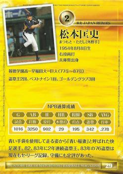 2012 BBM Suntory Dream Match #29 Tadashi Matsumoto Back