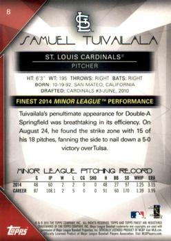 2015 Finest - Refractor #8 Samuel Tuivailala Back