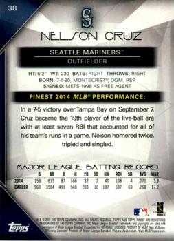 2015 Finest - Refractor #38 Nelson Cruz Back