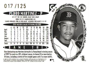 1998 Topps Gallery - Gallery Proofs #GP4 Pedro Martinez Back