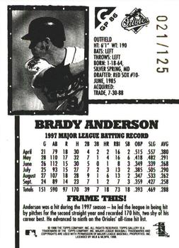 1998 Topps Gallery - Gallery Proofs #GP86 Brady Anderson Back