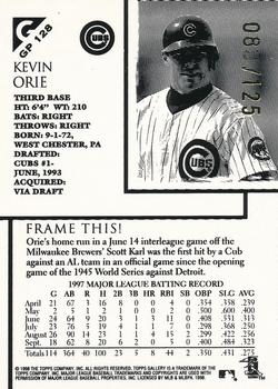 1998 Topps Gallery - Gallery Proofs #GP128 Kevin Orie Back