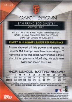 2015 Finest - Autographs #FA-GB Gary Brown Back