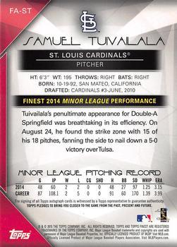 2015 Finest - Autographs Gold Refractor #FA-ST Samuel Tuivailala Back