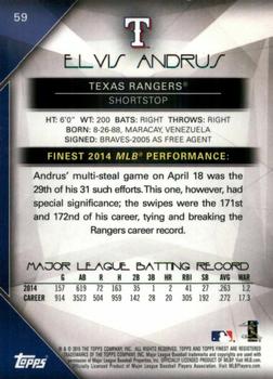 2015 Finest - Prism Refractor #59 Elvis Andrus Back