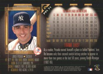 1998 Topps Gallery - Player's Private Issue #PPI71 Jorge Posada Back