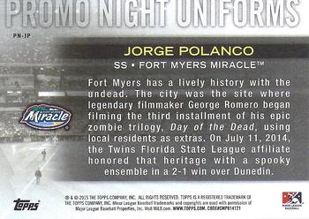 2015 Topps Pro Debut - Promo Night Uniforms #PN-JP Jorge Polanco Back