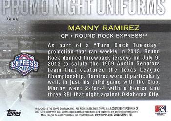 2015 Topps Pro Debut - Promo Night Uniforms #PN-MR Manny Ramirez Back