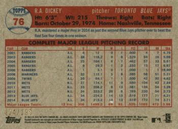 2015 Topps Archives - Silver #76 R.A. Dickey Back