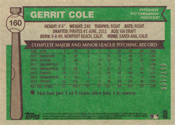 2015 Topps Archives - Silver #160 Gerrit Cole Back