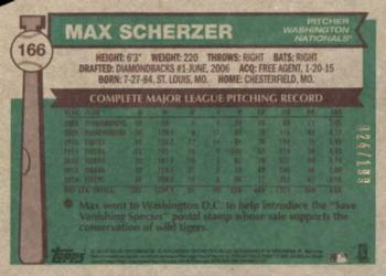 2015 Topps Archives - Silver #166 Max Scherzer Back