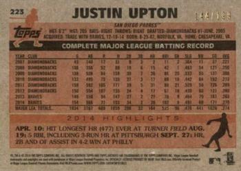 2015 Topps Archives - Silver #223 Justin Upton Back