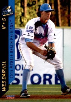2015 Choice Myrtle Beach Pelicans #08 Wes Darvill Front