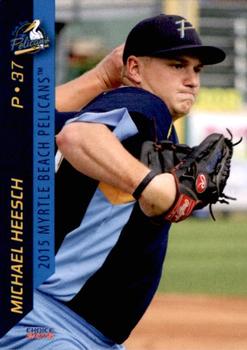 2015 Choice Myrtle Beach Pelicans #11 Michael Heesch Front