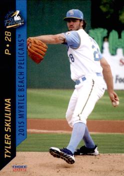 2015 Choice Myrtle Beach Pelicans #22 Tyler Skulina Front