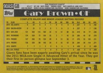 2015 Topps Archives - 1990 Topps All-Star Rookies #90ASI-GB Gary Brown Back