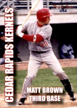 2004 Perfect Game Cedar Rapids Kernels #17 Matt Brown Front