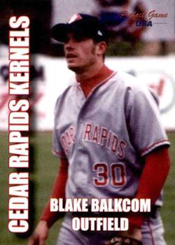 2004 Perfect Game Cedar Rapids Kernels #22 Blake Balkcom Front