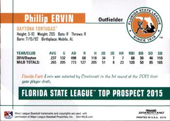 2015 Grandstand Florida State League Top Prospects #NNO Phillip Ervin Back