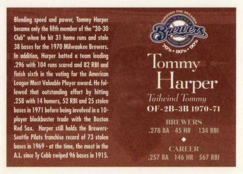 2000 Milwaukee Journal Sentinel Brewers All Decades Team 1970s #NNO Tommy Harper Back