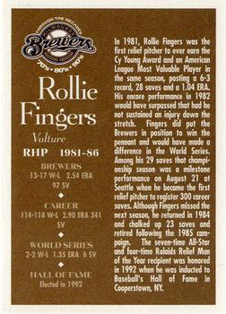 2000 Milwaukee Journal Sentinel Brewers All Decades Team 1980s #NNO Rollie Fingers Back