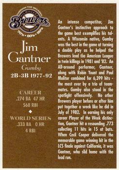 2000 Milwaukee Journal Sentinel Brewers All Decades Team 1980s #NNO Jim Gantner Back