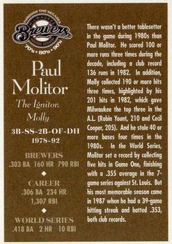 2000 Milwaukee Journal Sentinel Brewers All Decades Team 1980s #NNO Paul Molitor Back