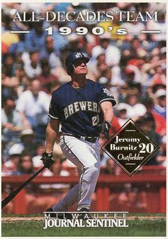 2000 Milwaukee Journal Sentinel Brewers All Decades Team 1990s #NNO Jeromy Burnitz Front